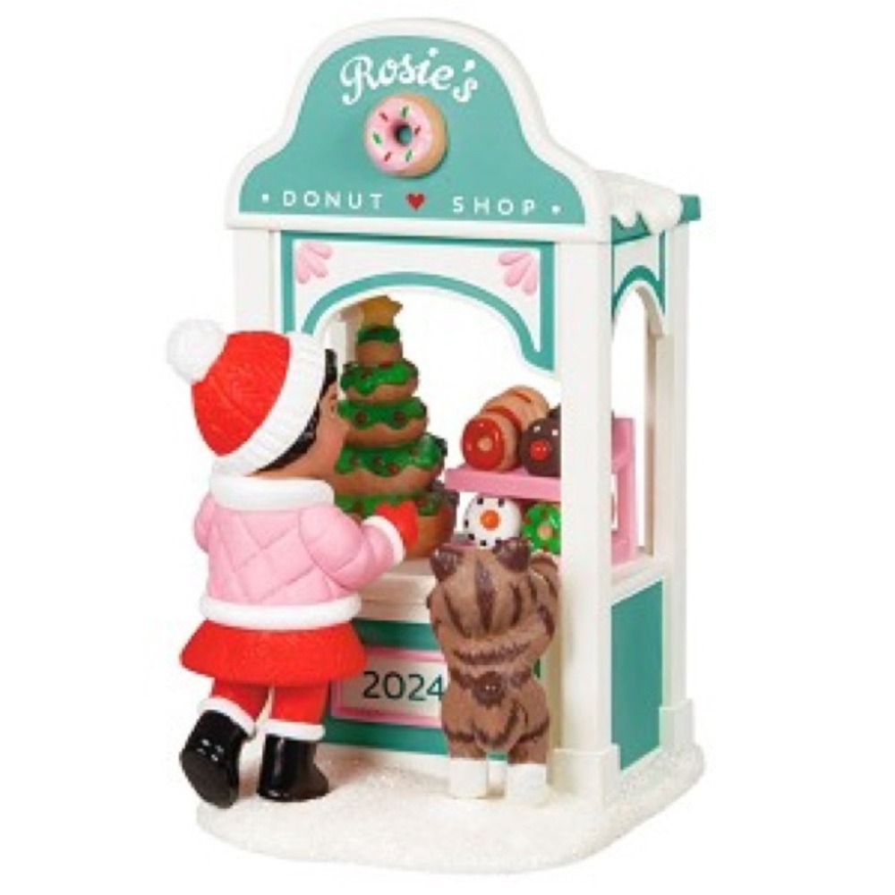 2024 Hallmark Keepsake Ornament Christmas Window Rosie's Donut Shop Club Exclsv